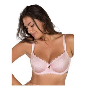 DORINA Celine Lace Demi Bra Full Cup Non Padded Underwire Pink - Women's 40D